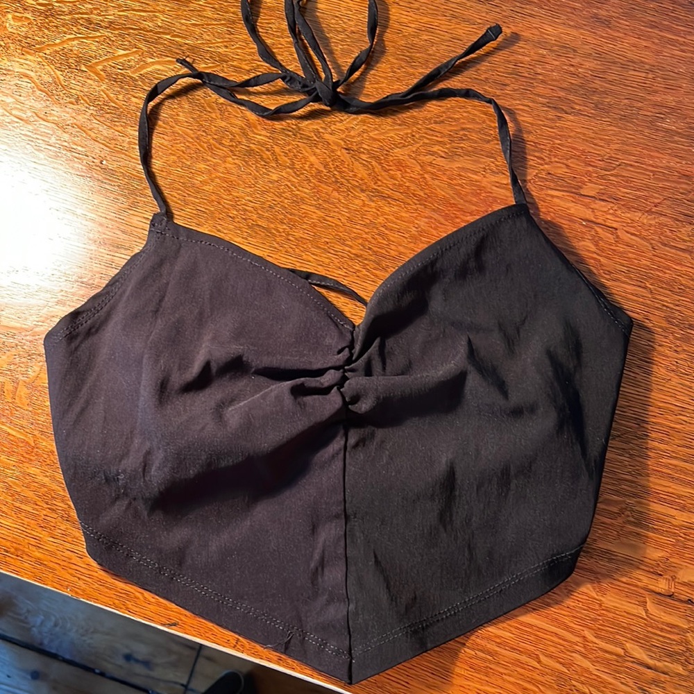 Top shop black halter size 2
